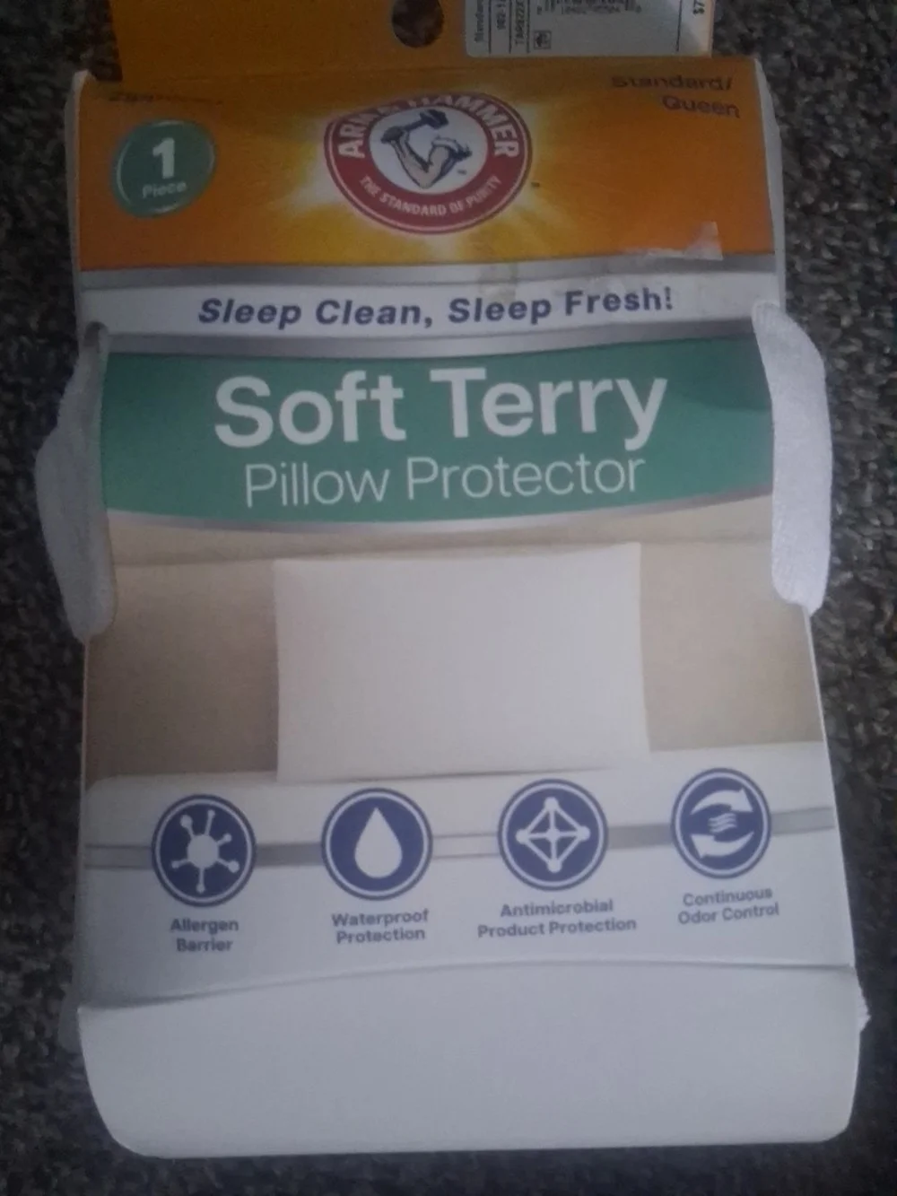 Soft Terry Pillow Protector - White
